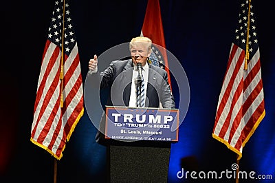 Donald Trump Campaigns in St. Louis Editorial Stock Photo